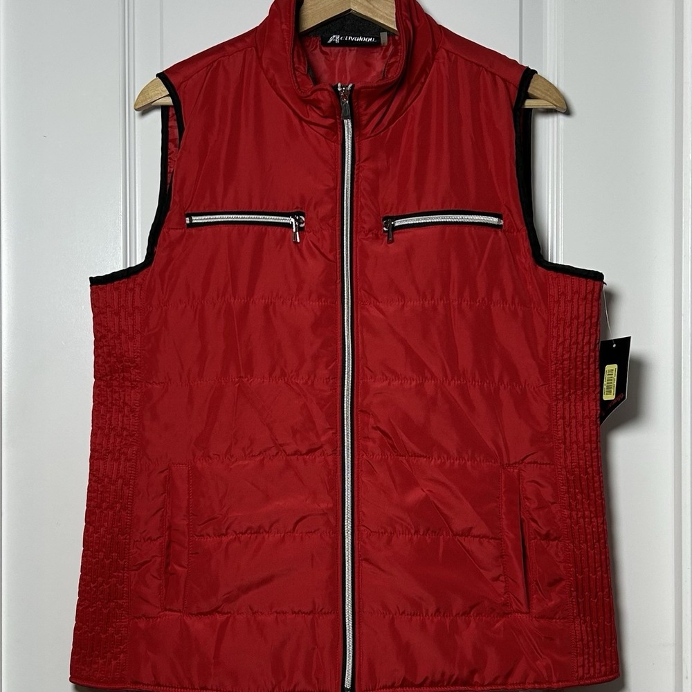 Activology Classic Glam Red Quilted Silver‎ Hardware Puffer Vest Gorpcore Style